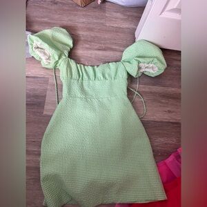 Zara green gingham dress